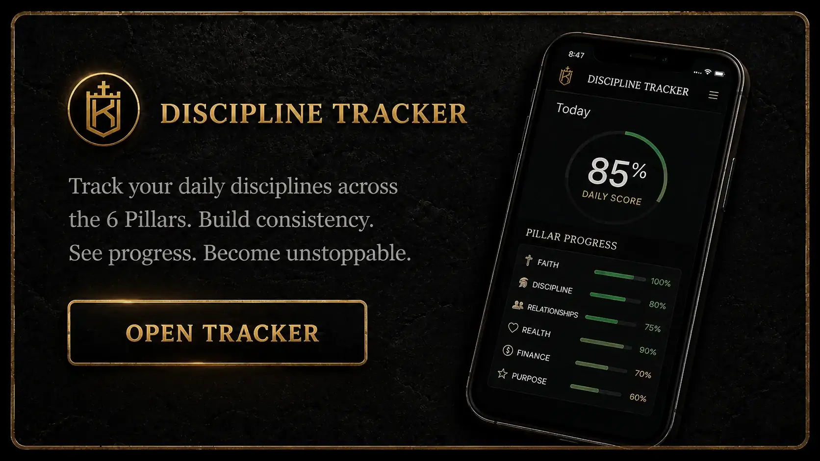 Discipline Tracker — track your daily disciplines across the 4 Pillars